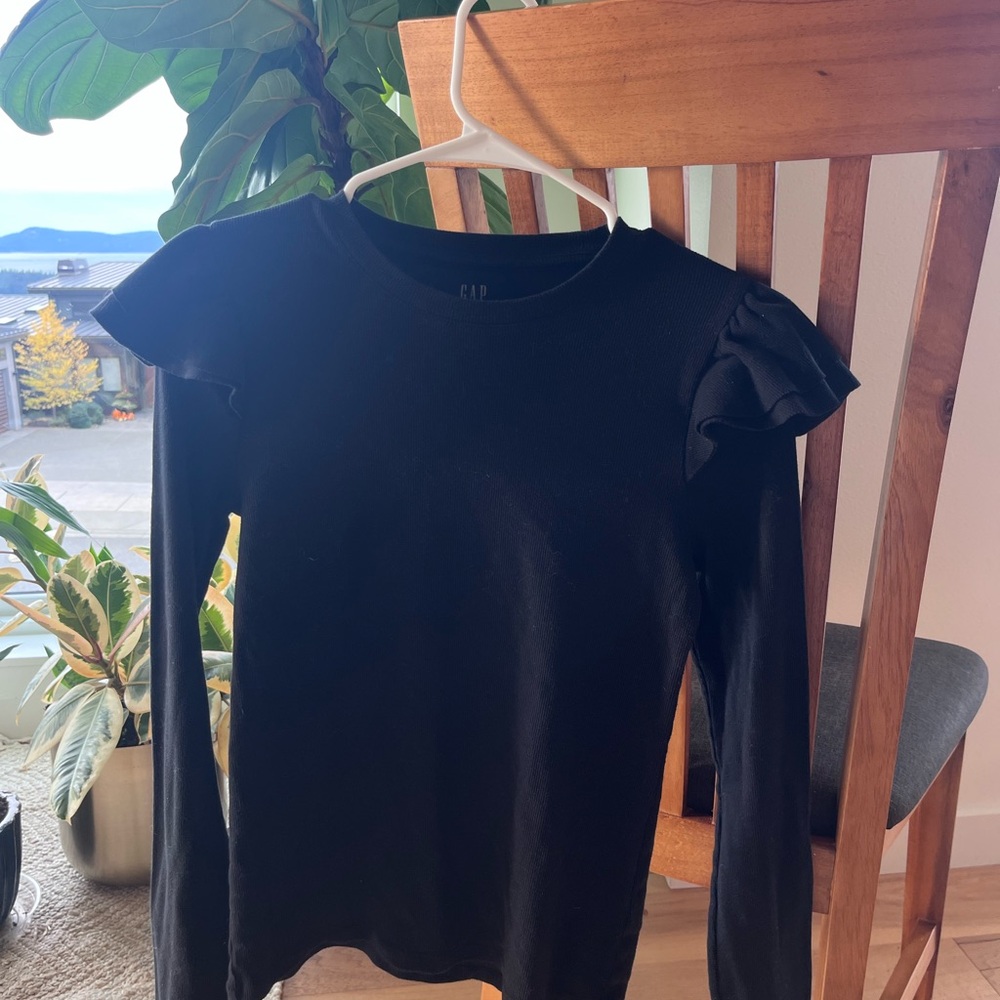 GAP Women's Elegant Black Long Sleeve Top